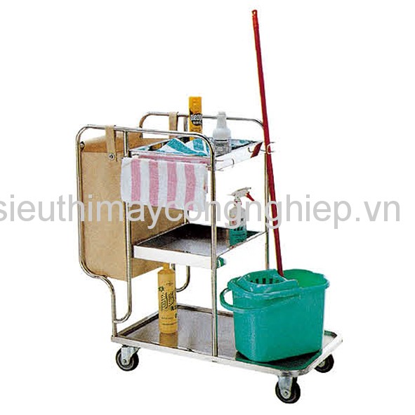 Xe làm vệ sinh phòng buồng inox 3 tầng F20