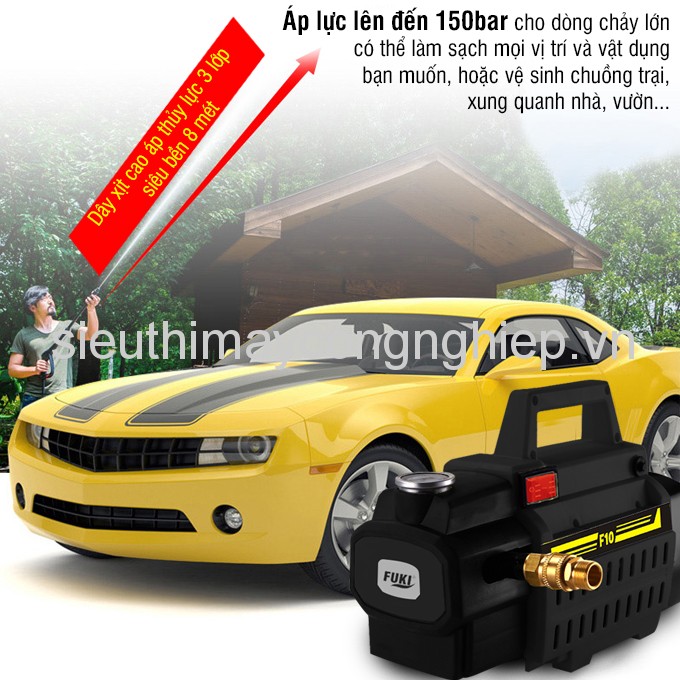 Máy xịt rửa xe cao áp Fuki F10A Car Kit 2100W