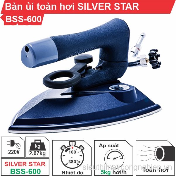 Bàn ủi toàn hơi BSS-600 Silver Star-cần gạt 