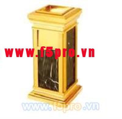 Thùng rác mạ vàng đá hoa cương A15 (Inox vàng, đá) (TLJA15)