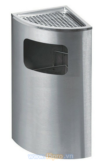 Thùng rác Inox góc có gạt tàn GPX (TNGPX7612) (đen)