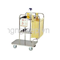 Xe làm vệ sinh phòng buồng inox 3 tầng F20