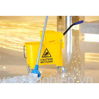 Xô nhựa đẩy tay, ép nước lau sàn, 24L, model: ANKO-069