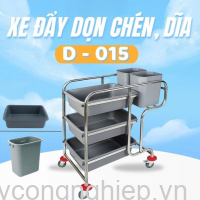 Xe đẩy phục vụ nhà hàng 3 tầng D-015 