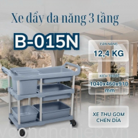 Xe đẩy phục vụ nhà hàng quán ăn 3 tầng Model: B-015N 
