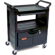 Xe dịch vụ bày, dọn đồ ăn Minibar Rubbermaid 3457