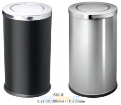 Thùng rác Inox tròn A35-G (trắng) (đen)(TLJA35GZ2)