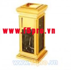 Thùng rác mạ vàng đá hoa cương A15 (Inox vàng, đá) (TLJA15)