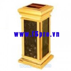 Thùng rác mạ vàng đá hoa cương A16(Inox vàng, đá) (TLJA16Z1)