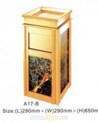 Thùng rác đá hoa cương A17-B (Inox vàng, đá đỏ) (TLJA17BZ2)