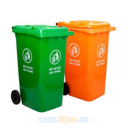 Thùng rác công cộng 2 bánh xe 240 lít